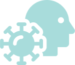 Icon of person and virus